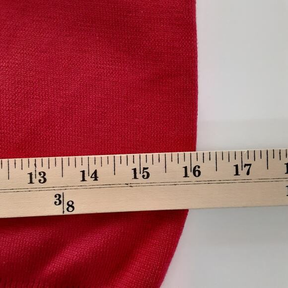 Vintage 90s Mock Neck Sweater Silk Wool Y2K Berry Pink Tunic Sleeveless Womens M - Picture 8 of 10